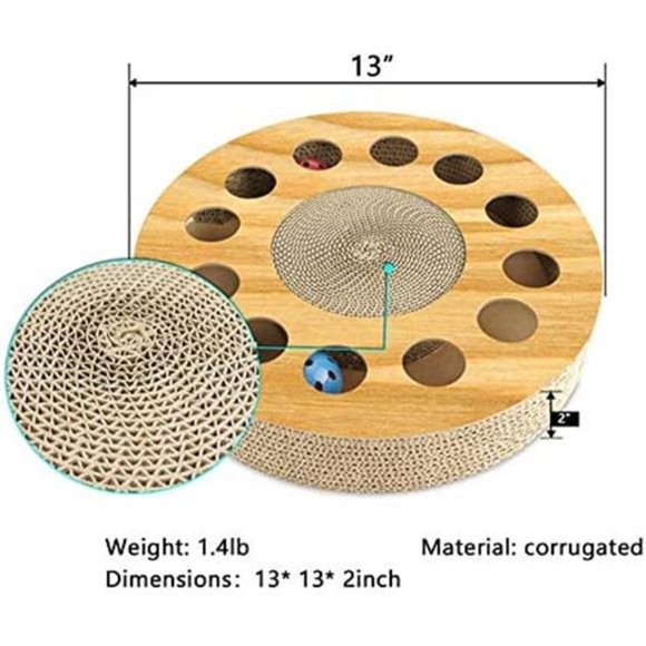 Cat Toy with Sturdy Scratching Pads and 2 Jingly Balls for All Ages of Cats - Picture 6 of 6